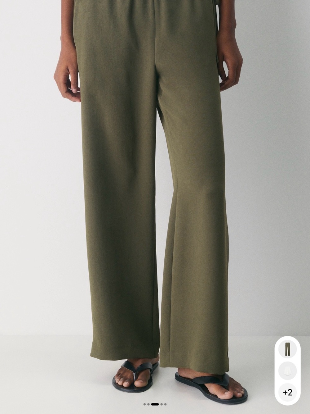 Aritzia Olive Wide-Leg Pull-On Pants